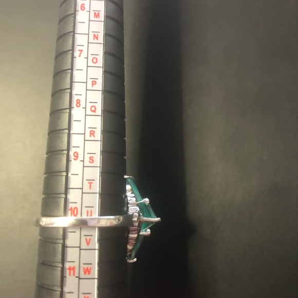 RING Peacock Triplet Quartz & White Zircon in Vermeil 18K YG & Platinum Over SS - Picture 3 of 4